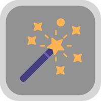 Magic Wand Flat round corner Icon Design vector