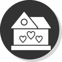 Dream House Glyph Shadow Circle Icon Design vector