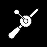 Hand Drill Glyph Inverted Icon Design vector