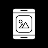 Mobile App Glyph Inverted Icon Design vector