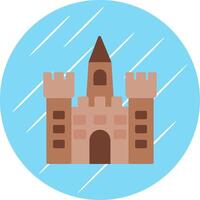 Sand Castle Flat Circle Icon Design vector