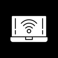 Wifi Glyph Inverted Icon Design vector