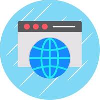 Web Browser Flat Circle Icon Design vector