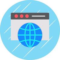 Web Browser Flat Circle Icon Design vector