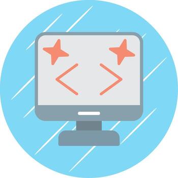 Clean Code Flat Circle Icon Design vector