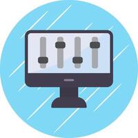 Computer control Flat Circle Icon Design vector