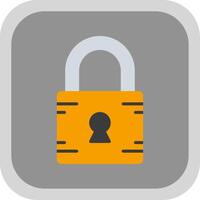 Lock Flat round corner Icon Design vector