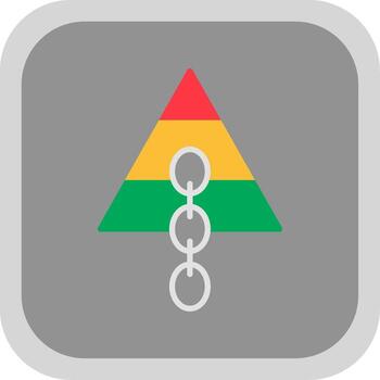 Link pyramide Flat round corner Icon Design vector