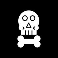 Skull Glyph Inverted Icon Design vector