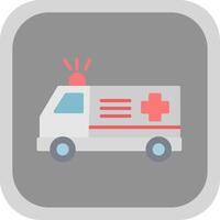 Ambulance Flat round corner Icon Design vector