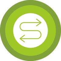 Zigzag Arrow Glyph Due Circle Icon Design vector