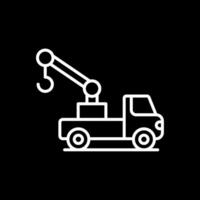 Crane Truck Line Inverted Icon Design vector