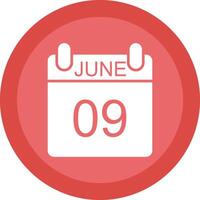 June Glyph Due Circle Icon Design vector