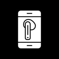 Mobile Phone Glyph Inverted Icon Design vector