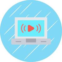 Live Stream Flat Circle Icon Design vector