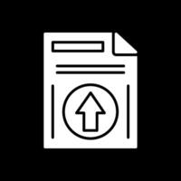 Upload File Glyph Inverted Icon Design vector