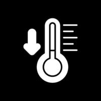 Thermometer Glyph Inverted Icon Design vector