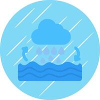 Water Cycle Flat Circle Icon Design vector