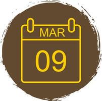 March Line Circle Sticker Icon vector