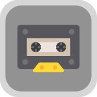 Cassette Flat round corner Icon Design vector