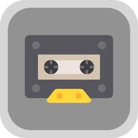 Cassette Flat round corner Icon Design vector