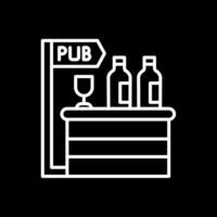 pub línea invertido icono diseño vector