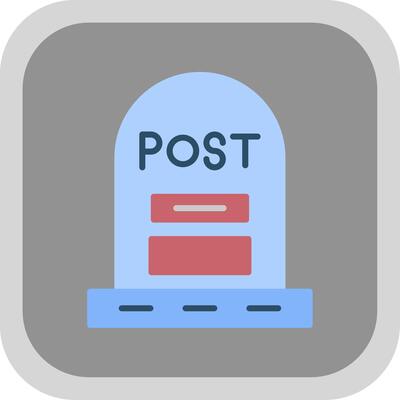 Post Flat round corner Icon Design
