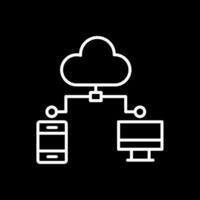 Cloud Computing Line Inverted Icon Design vector