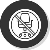 Prohibited Sign Glyph Shadow Circle Icon Design vector