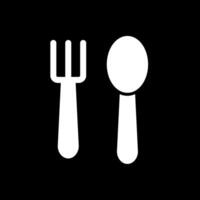 Spoon And Fork Glyph Inverted Icon Design vector