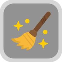 Flying Broom Flat round corner Icon Design vector