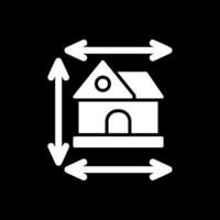 Home Dimensions Glyph Inverted Icon Design vector