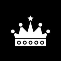 Crown Glyph Inverted Icon Design vector