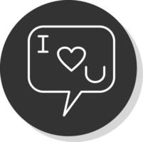 I Love You Glyph Due Circle Icon Design vector