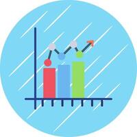 Bar Chart Flat Circle Icon Design vector