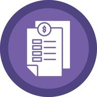 Invoice Glyph Due Circle Icon Design vector