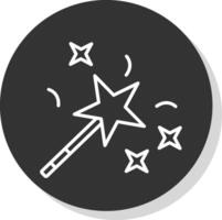 Magic Wand Line Shadow Circle Icon Design vector