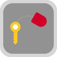 Key Flat round corner Icon Design vector