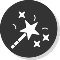 Magic Wand Glyph Shadow Circle Icon Design vector