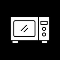 Microwave Glyph Inverted Icon Design vector