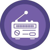 Radio Glyph Due Circle Icon Design vector