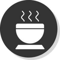 Bowl Glyph Shadow Circle Icon Design vector