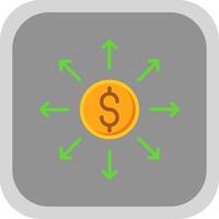 Dollar Network Flat round corner Icon Design vector