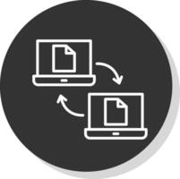 Data Sharing Line Shadow Circle Icon Design vector