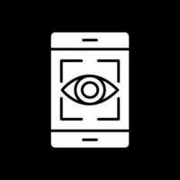 Eye Recognition Glyph Inverted Icon Design vector