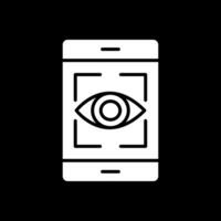 Eye Recognition Glyph Inverted Icon Design vector