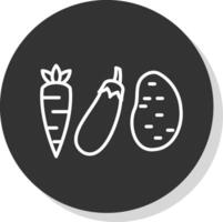 Vegetables Glyph Due Circle Icon Design vector