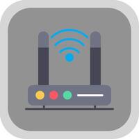 Wireless Modem Flat round corner Icon Design vector