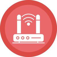 Wireless Modem Glyph Due Circle Icon Design vector