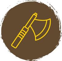 Axe Line Circle Sticker Icon vector